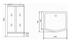 Timo Standart T-1115 душевая кабина (120*90*220), шт