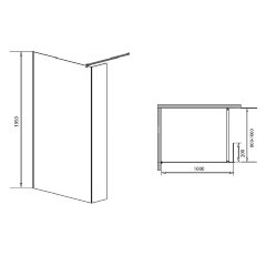 Душевая перегородка Loranto 100x195 Walk-in. Доп.створка 20см. Регулируемый кронштейн 80-100 Прозрачное стекло 6 мм. Профиль Хром (CS-L801 100)