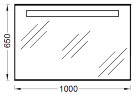 Зеркало Jacob Delafon Parallel 1000х650 с подсветкой, подогревом и ИК-выключателем (EB1416RU-NF)