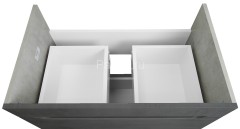 Комплект тумба Loranto Florena 70 710х470х810 напольная, с раковиной Azario Leon, темный бетон (CS00