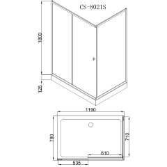 Душевое ограждение Loranto 120х80х195, поддон 13 см (CS-8021S)