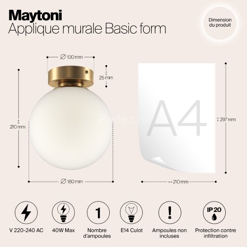 Настенно-потолочный светильник Maytoni MOD321WL-01G2
