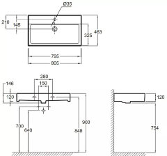 Раковина Jacob Delafon Vivienne 80 белая (EXBI112-00)