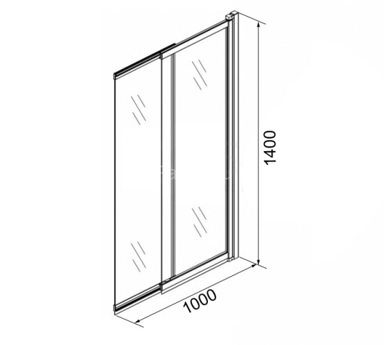 Шторка для ванны раздвижная Azario Merrit 100х140 цвет профиля серебро (AZ-NF6122 1000)