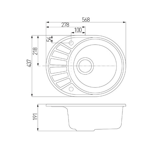Кухонная мойка AQUATON Чезана, цвет латте (1A711232CS260)
