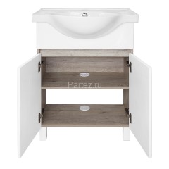 Комплект тумба Loranto Глория 60 Н 600х430х760 напольная с раковиной Teo 60, Дуб Кантри (CS00090159)