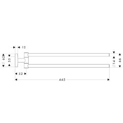 Полотенцедержатель двухрожковый Hansgrohe Logis, хром (40512000)