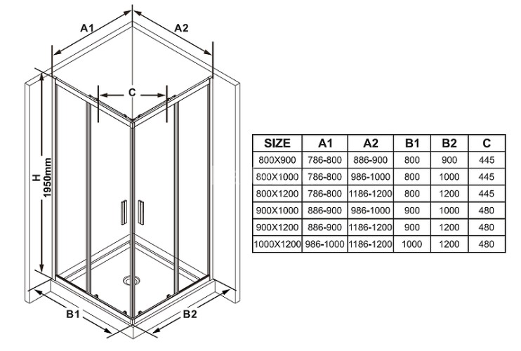 Душевая дверь Ravak раздвижная 120х195, толщина полотна 6мм универсальная, цвет профиля хром