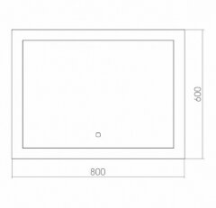 Зеркало AZARIO Норма 800х600, LED-подсветка с диммером, сенсорный выключатель (ФР-00000844)
