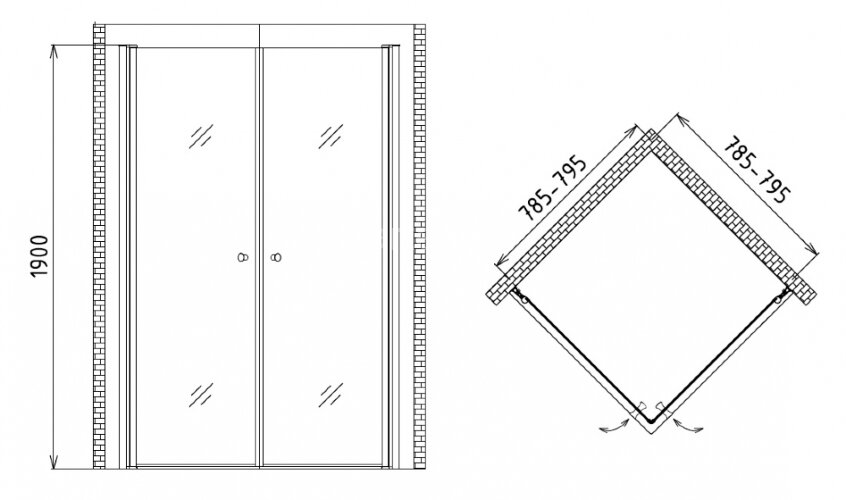 Душевой уголок Gemy New Rockcoco S03152C