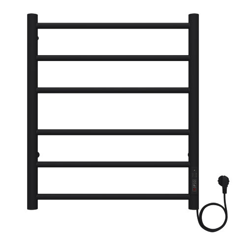 Полотенцесушитель электрический AZARIO PARMA 500/600 6 секций, диммер справа, черный (AZ10856B)