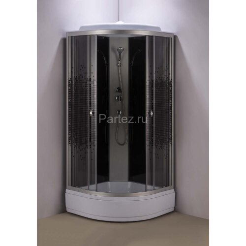 Душевая кабина Loranto 80x80x215 поддон 25 см, 4 мм прозрачное стекло с рисунком "мозайка" (CS-800-25ТМ/М)