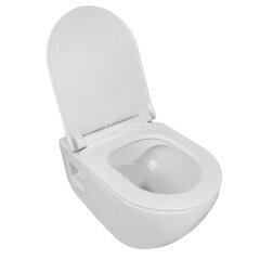 Унитаз подвесной Seramiksan Ocean plus 360х520х350 безободковый, с тонким сиденьем микролифт, белый 