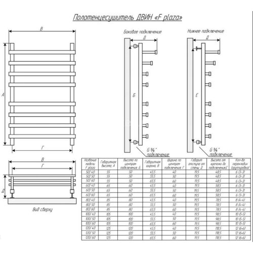 Полотенцесушитель водяной ДВИН F plaza 60/50 К3 квадрат Полированный (4656754414325)