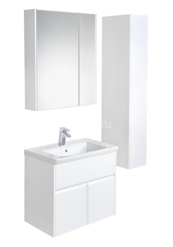 UP Шкаф зеркальный 700 мм, белый глянец