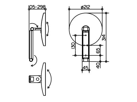 Косметическое зеркало Keuco ILook Move, Хром (17612010000)