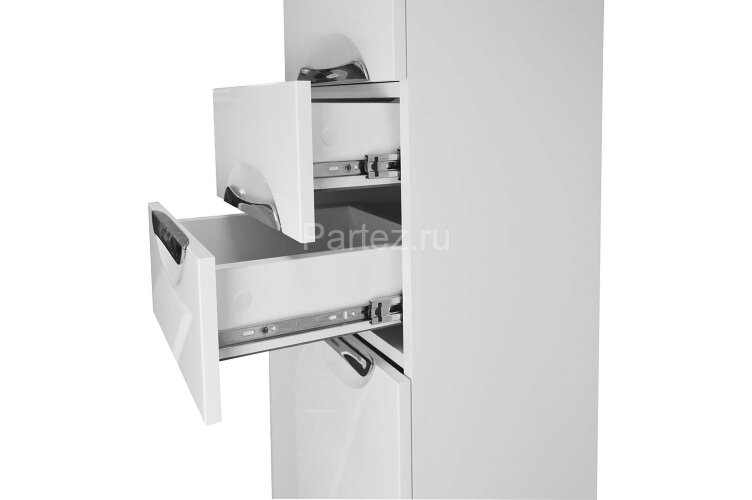 Пенал Loranto Стиль 35 с корзиной для белья, левосторонний, 350х1970х330, белый (CS00024794)