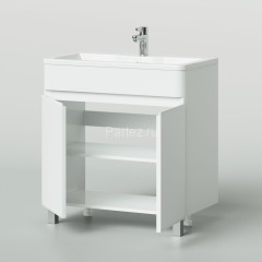 Комплект тумба Итана Roberto 80 (795х455х850) напольная, с раковиной Adel 80, белый глянец (295461)