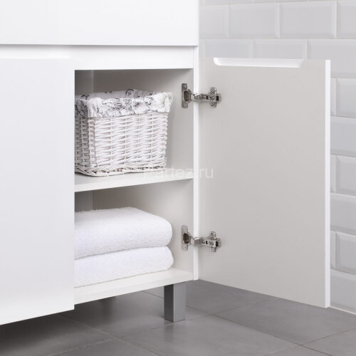 Комплект тумба Итана Roberto 80 (795х455х850) напольная, с раковиной Adel 80, белый глянец (295461)