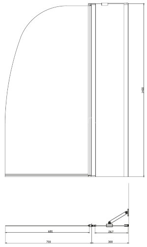 Шторка для ванны складная Azario Boston 100х140 цвет профиля хром (AZ-142)