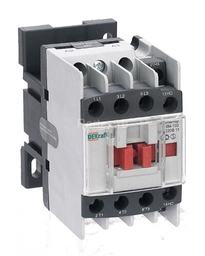 Контактор КМ-103 18А 220В AC3 1НО+1НЗ DEKraft 22113DEK