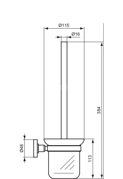 Ерш для унитаза Ideal Standard IOM подвесной, черный матовый (A7927XG)