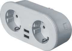 Разветвитель 2-м с заземл. 14 556 Smart Home NSH-ST-02 2хUSB с управлением по WI-FI бел. NAVIGATOR 1