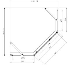 Душевое ограждение Azario DALLAS 100х100х200 хром, 5мм прозрачное стекло