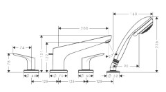 31936000 Focus Смеситель на борт ванны на 4отв. (нужна СЧ 13244180)