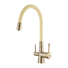 Смеситель Lemark Comfort LM3075B-Beige для кухни с гибким изливом, с подключением к фильтру с питьев