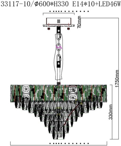 Подвесная люстра Fluorite FL1058-10P