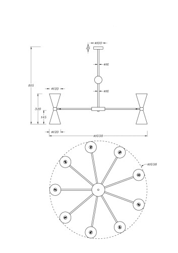 Потолочная люстра Maytoni MOD108PL-18WG