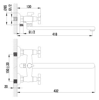 Смеситель Lemark Benefit LM2512C универсальный