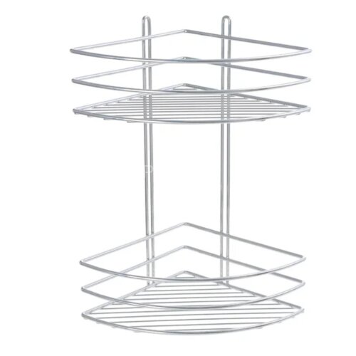 Полка корзина Fixsen угловая, двухэтажная, хром (FX-710-2)