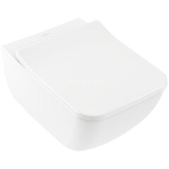 Унитаз подвесной Villeroy&amp;Boch Venticello безободковый, горизонтальный выпуск, сиденье микролифт, Ал