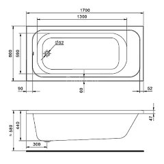 Ванна акриловая Santek Ламма 1700x800 (1WH501763)