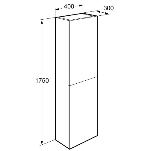Шкаф - колонна Roca Ona 1750 подвесная, белый матовый (A857635509)