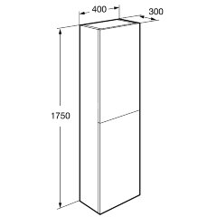 Шкаф - колонна Roca Ona 1750 подвесная, белый матовый (A857635509)