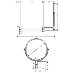 Косметическое зеркало Hansgrohe AddStoris, Золото (41791990)