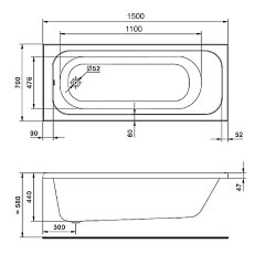 Ванна акриловая Santek Ламма 1500x700 (1WH501746)
