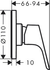 Hansgrohe 31961000 Focus Смеситель для душа с маленькой розеткой, СМ, хром