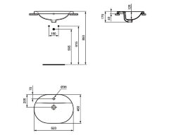 Раковина встраиваемая Ideal Standard Connect 620х460 (E504001)