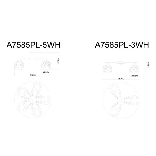 Потолочная люстра Arte Lamp A7585PL-3WH