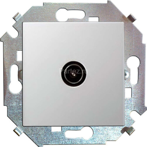 Розетка телевизионная одиночная TV СП Simon 15 винтов. зажим механизм бел. Simon 1591475-030