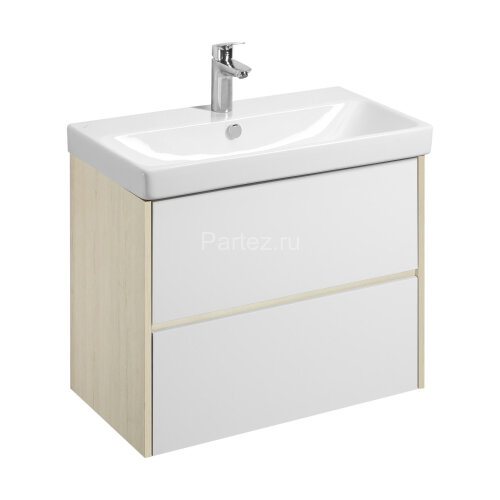 Тумба под раковину AQUATON Сканди 80 белый, дуб верона (1A283001SDB20)