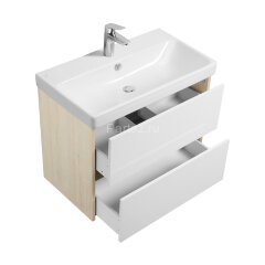 Тумба под раковину AQUATON Сканди 80 белый, дуб верона (1A283001SDB20)