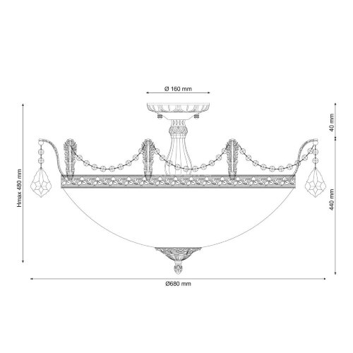 Потолочная люстра Lucia Tucci BARLETTA 182.10 D720 coffe gold