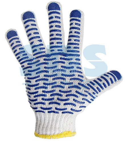 Перчатки х/б с покрытием ПВХ (Волна) 5 нитей 55-56г 09-0214