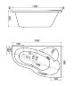 Ванна акриловая Santek Ибица асимметричная 160х100 правосторонняя белая