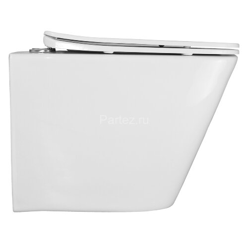 Унитаз подвесной Azario Hugo 350х480х363, безободковый, с быстросъемным сиденьем микролифт (AZ-3103)